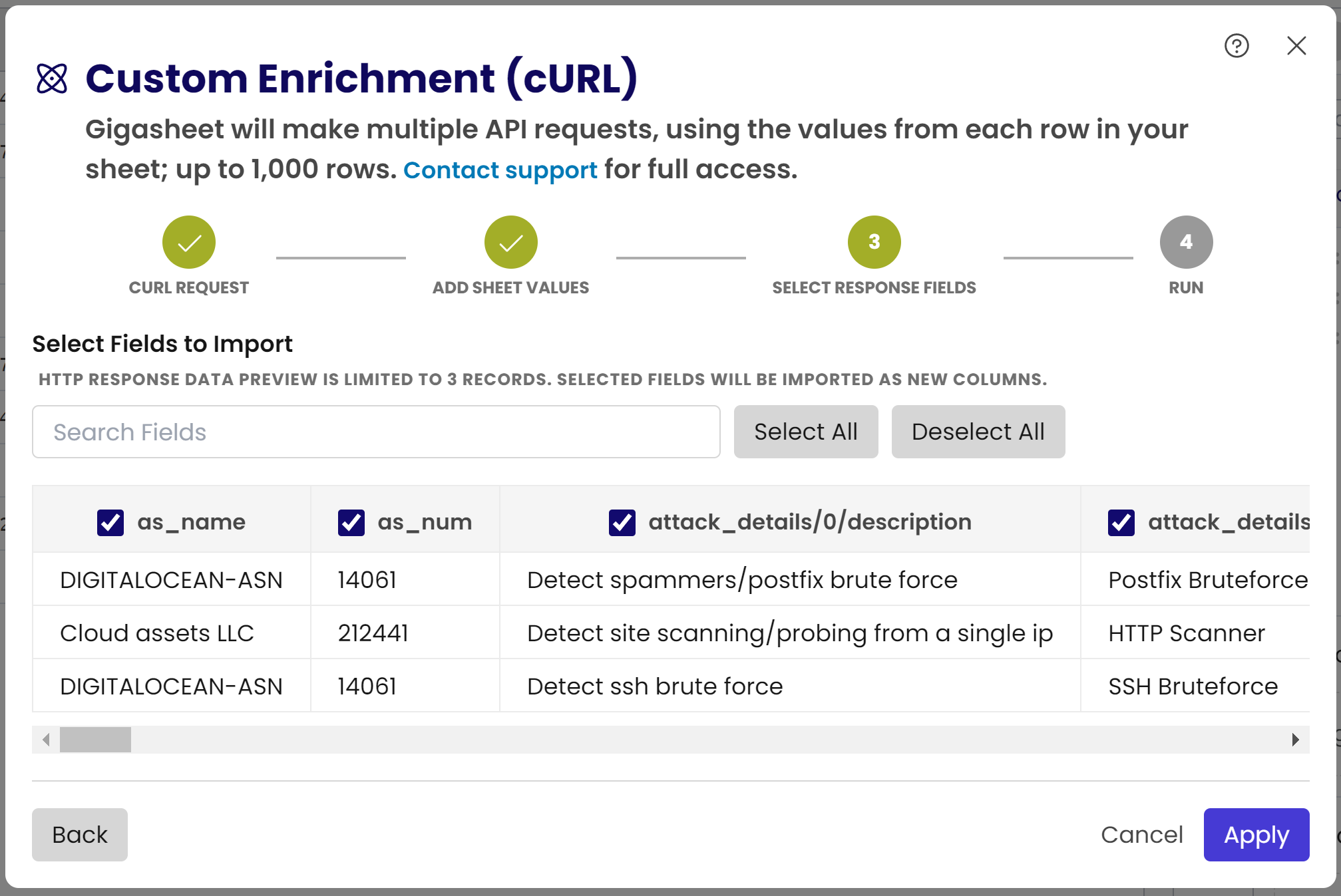 Enrichement configuration